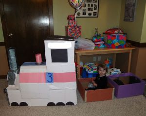 cardboard choo choo side view
