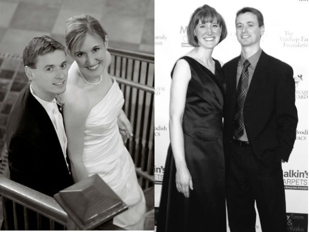 Our wedding day and 7 years later