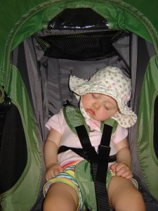 Big sister sleeping at 10 months old