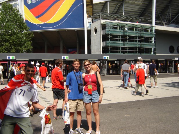 Game Day - being photo-bombed by a English fan!