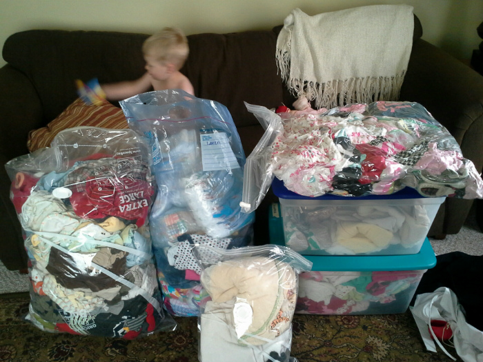 lots of baby clothes
