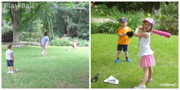 softball in the backyard