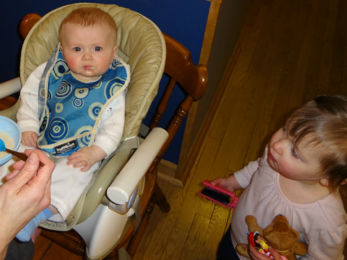 Kitchen Table with two kids