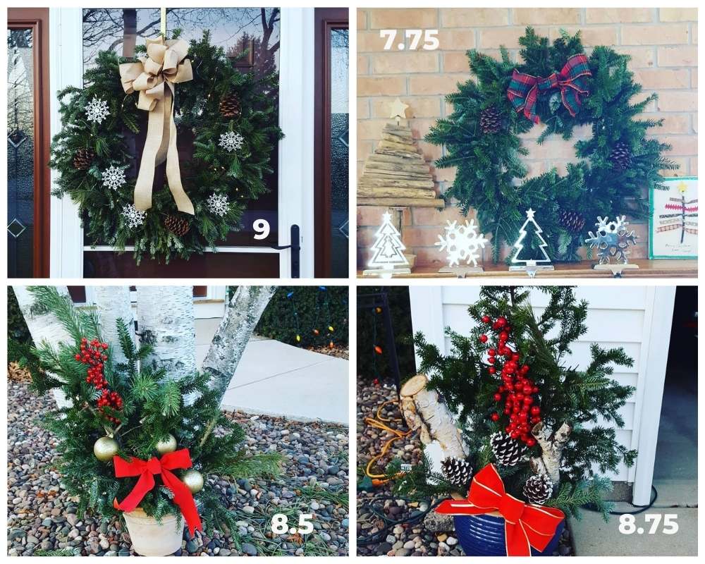 My holiday wreaths and planters graded
