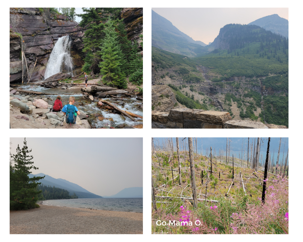 Images of Glacier National Park: lakes adn waterfalls